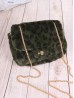 Leopard Print Plush Drawstring Purse